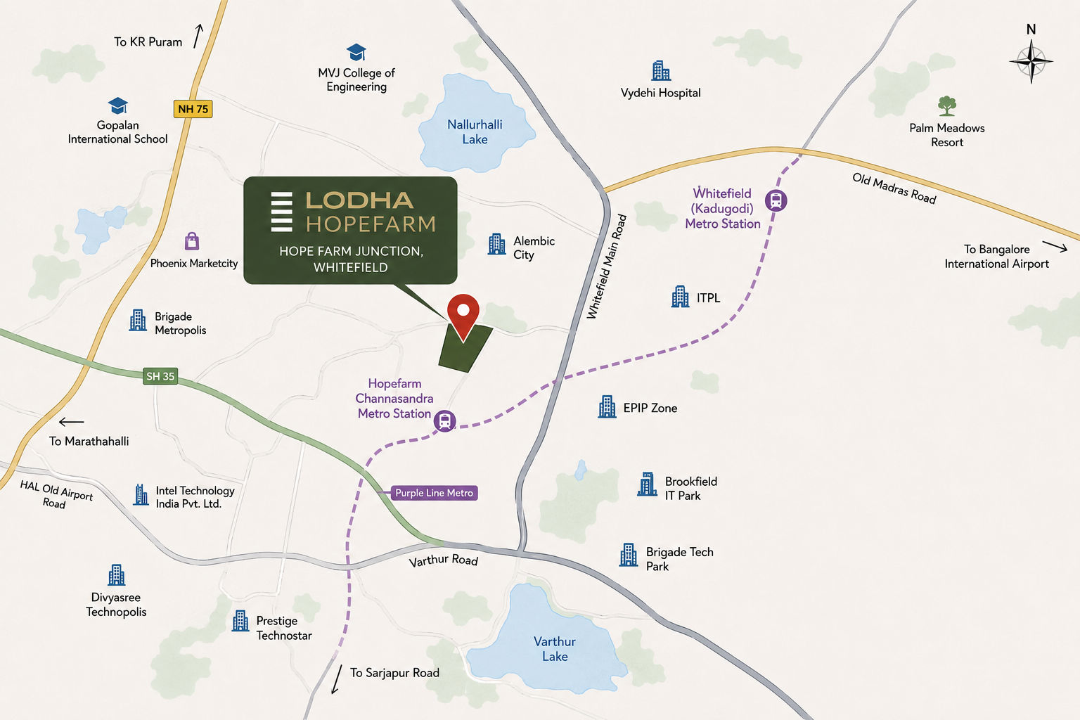 Lodha HopeFarm Location