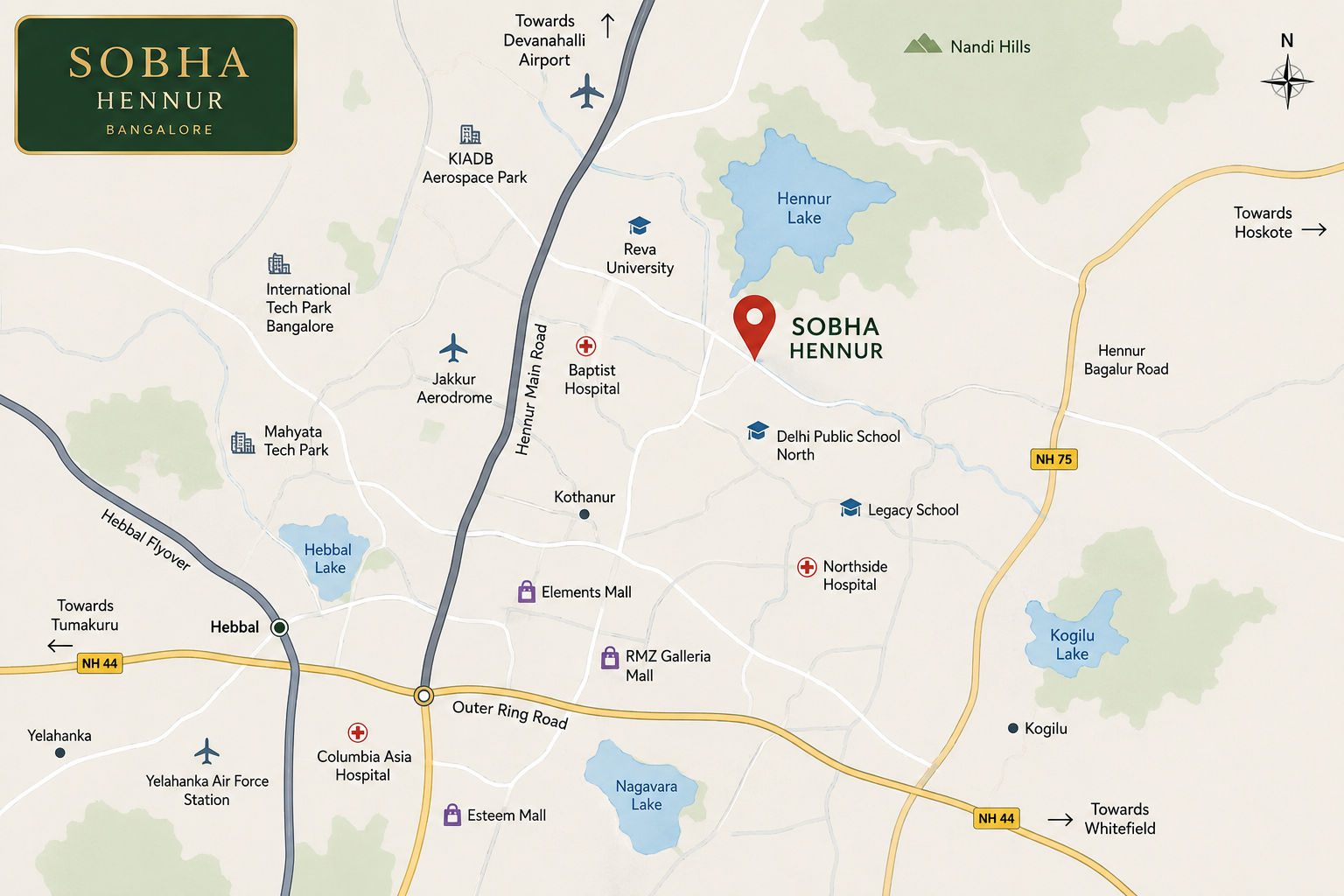 Sobha Hennur Location