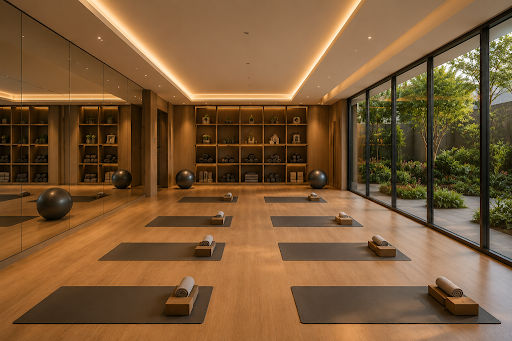 Nikoo Homes 9 luxury yoga studio and wellness space