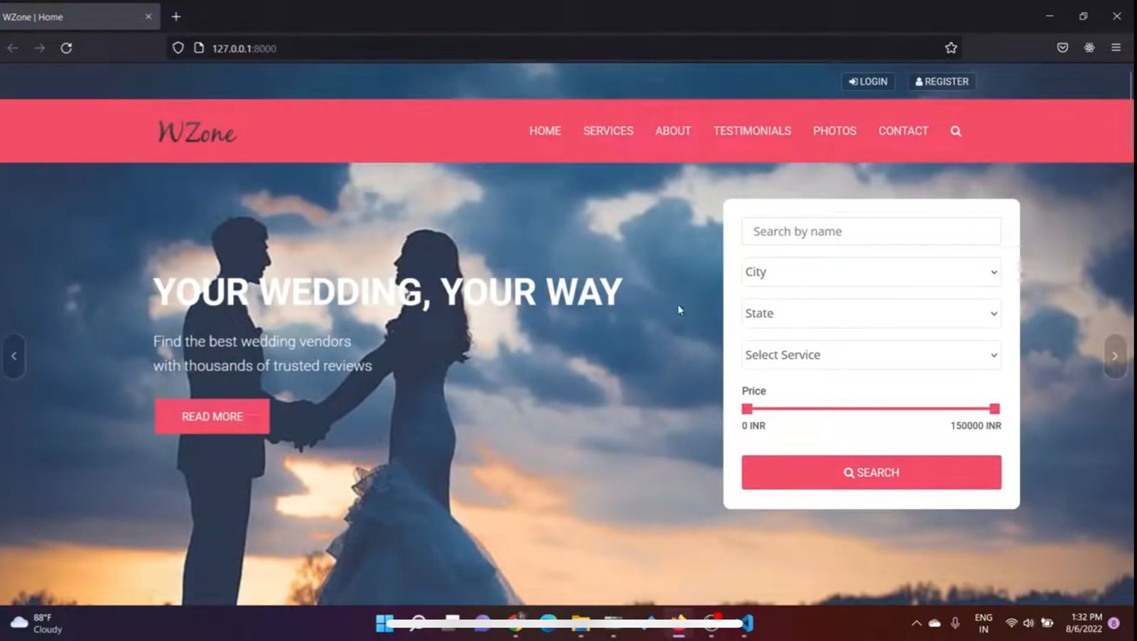 Wedding Event Management System Web Application using Python and Django