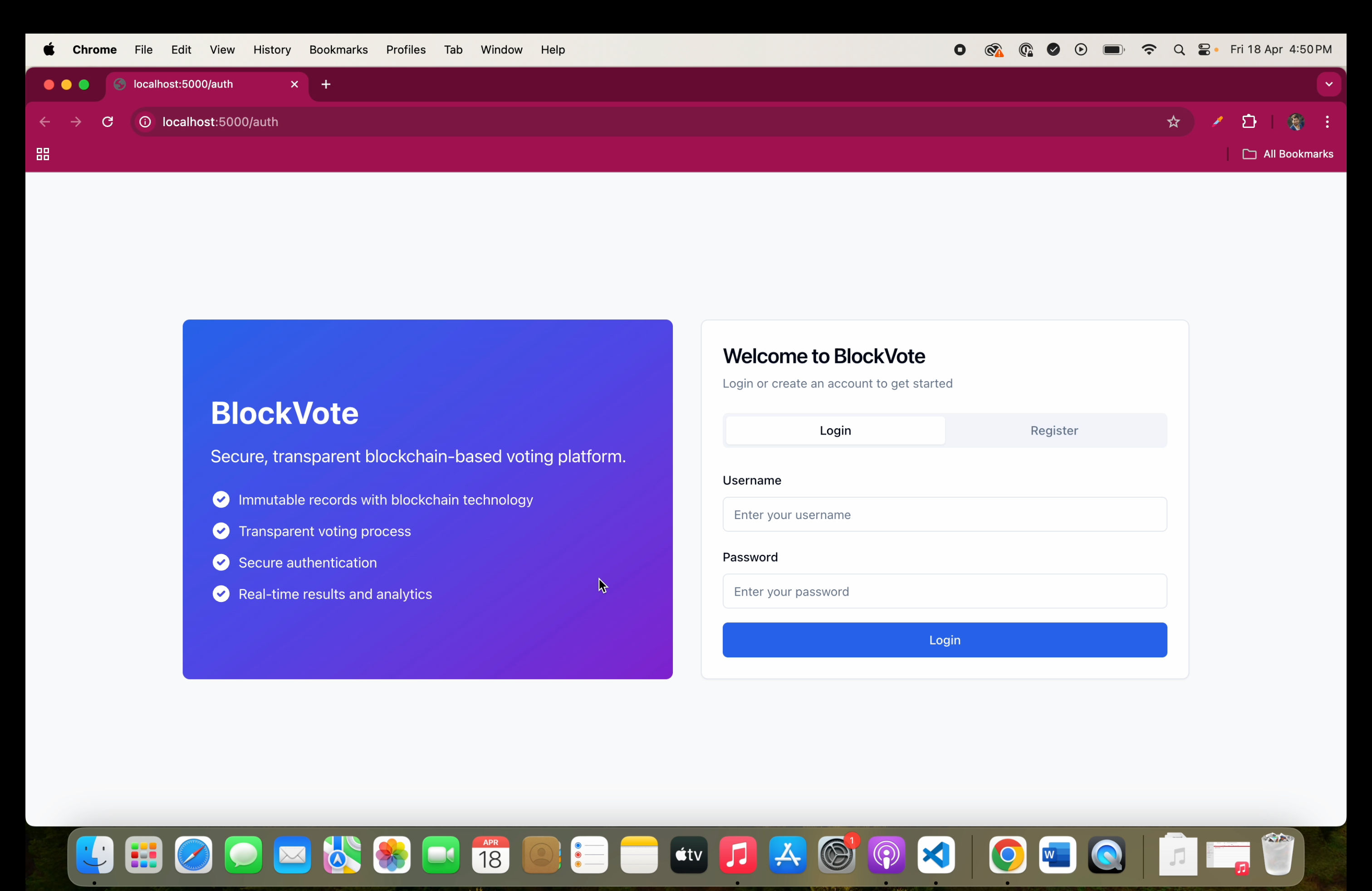 Blockchain Voting Platform using React, Node.js & Ethereum