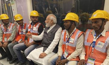 PM takes metro ride from Gundavali Metro Station to Mogra in Mumbai, Maharashtra