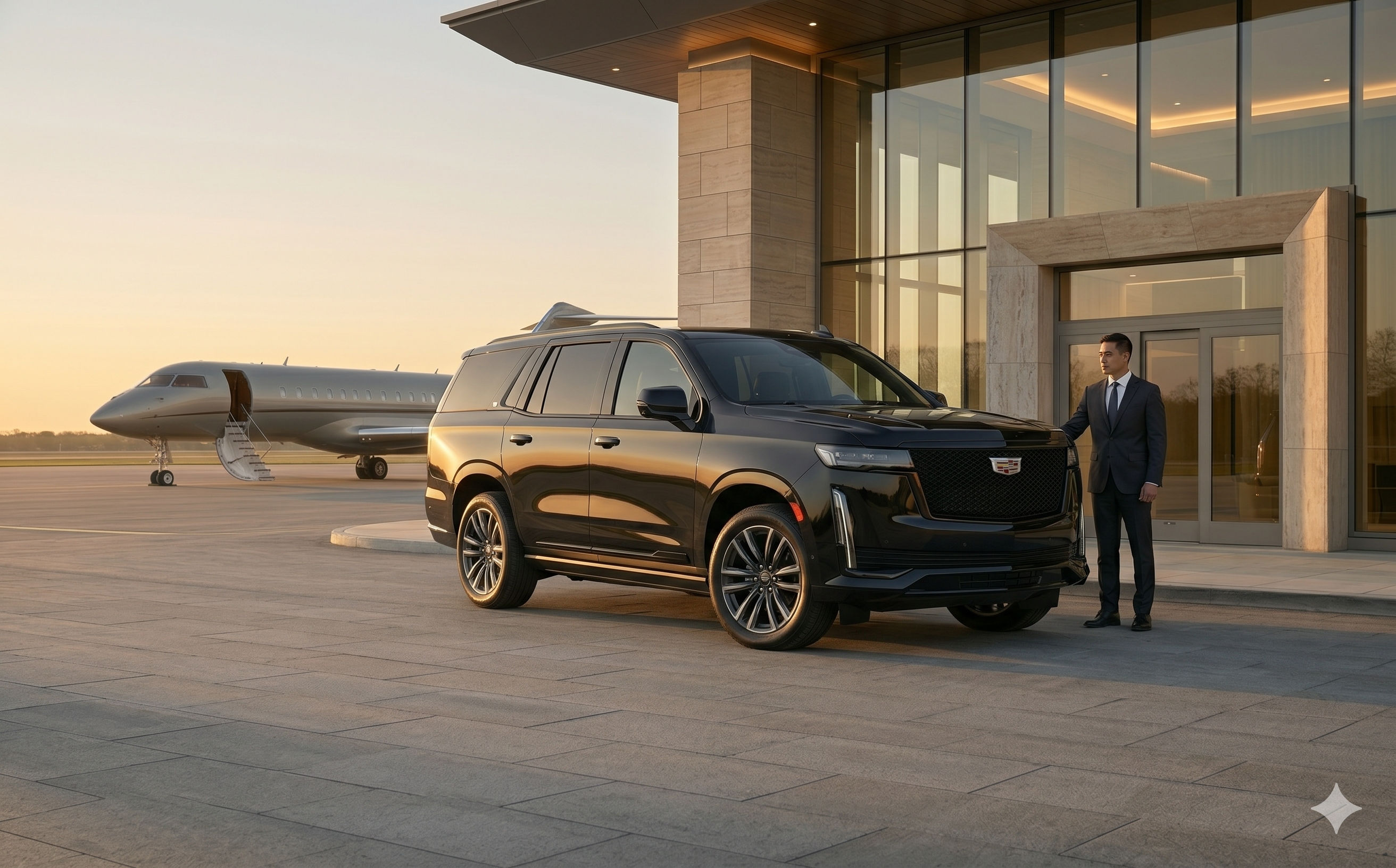 Cadillac Escalade ESV for Private Aviation Transportation Cadillac Escalade ESV - Private Jet Ground Transportation