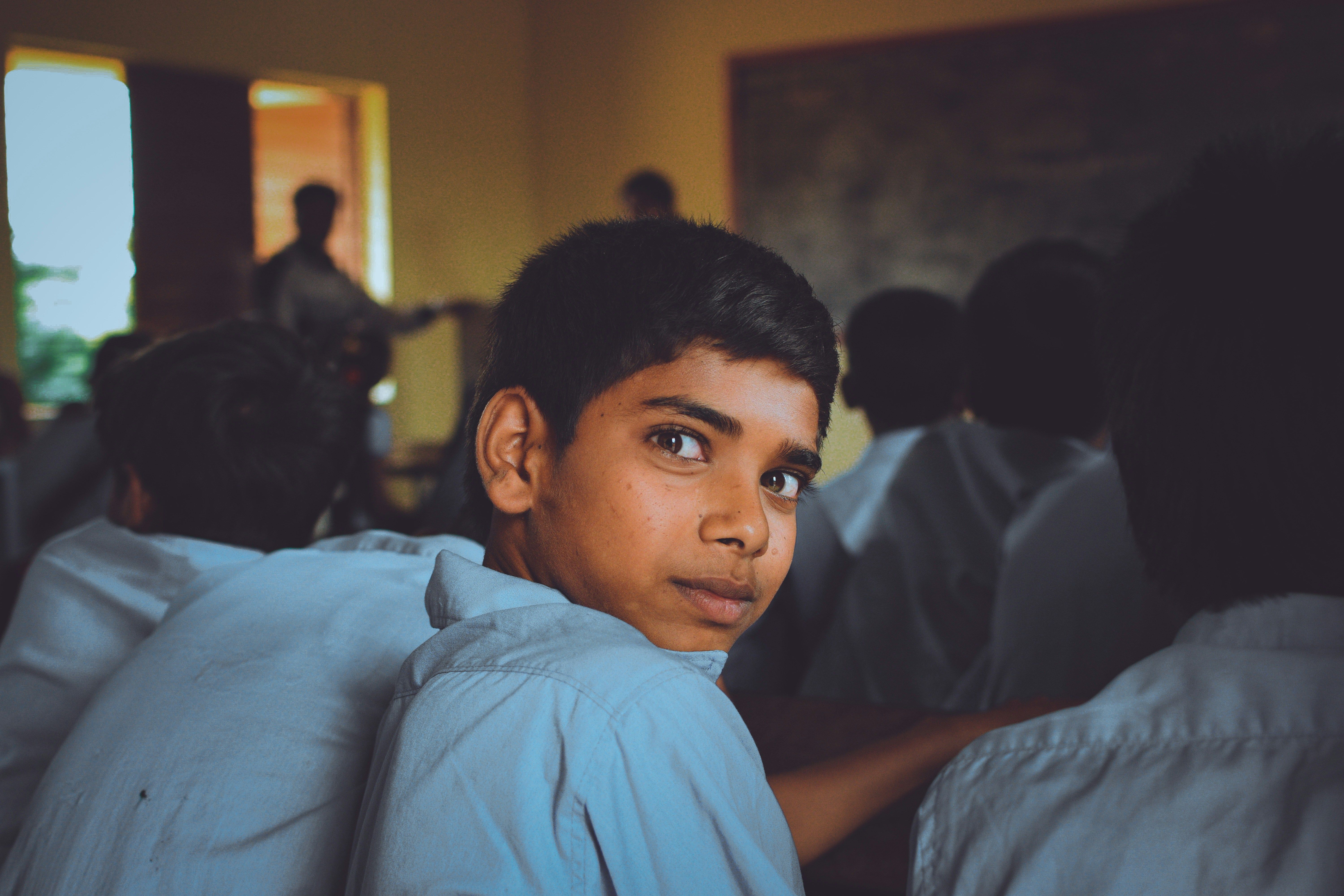 Indian children participating in a community learning activity