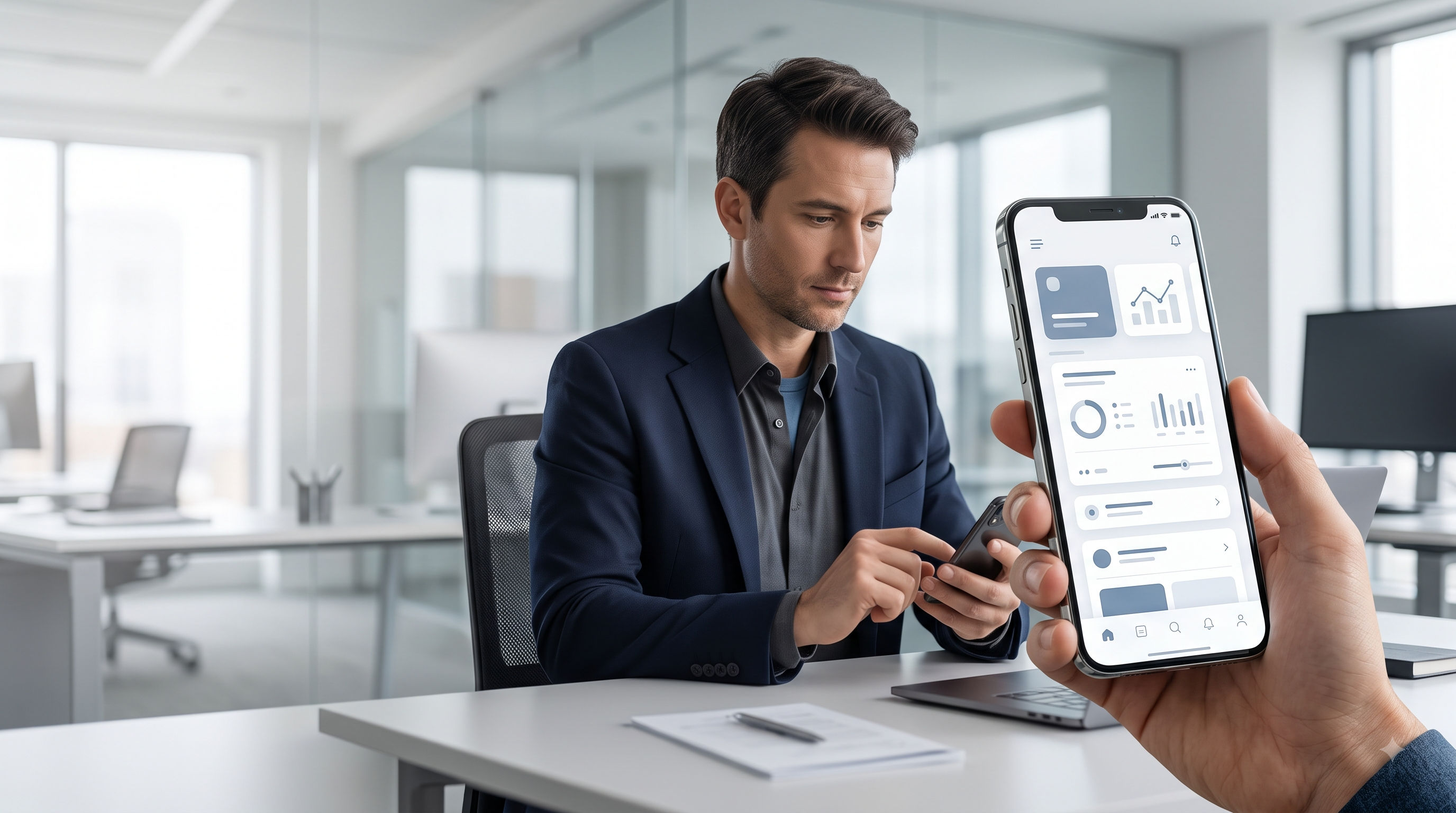 modern mobile application development interface