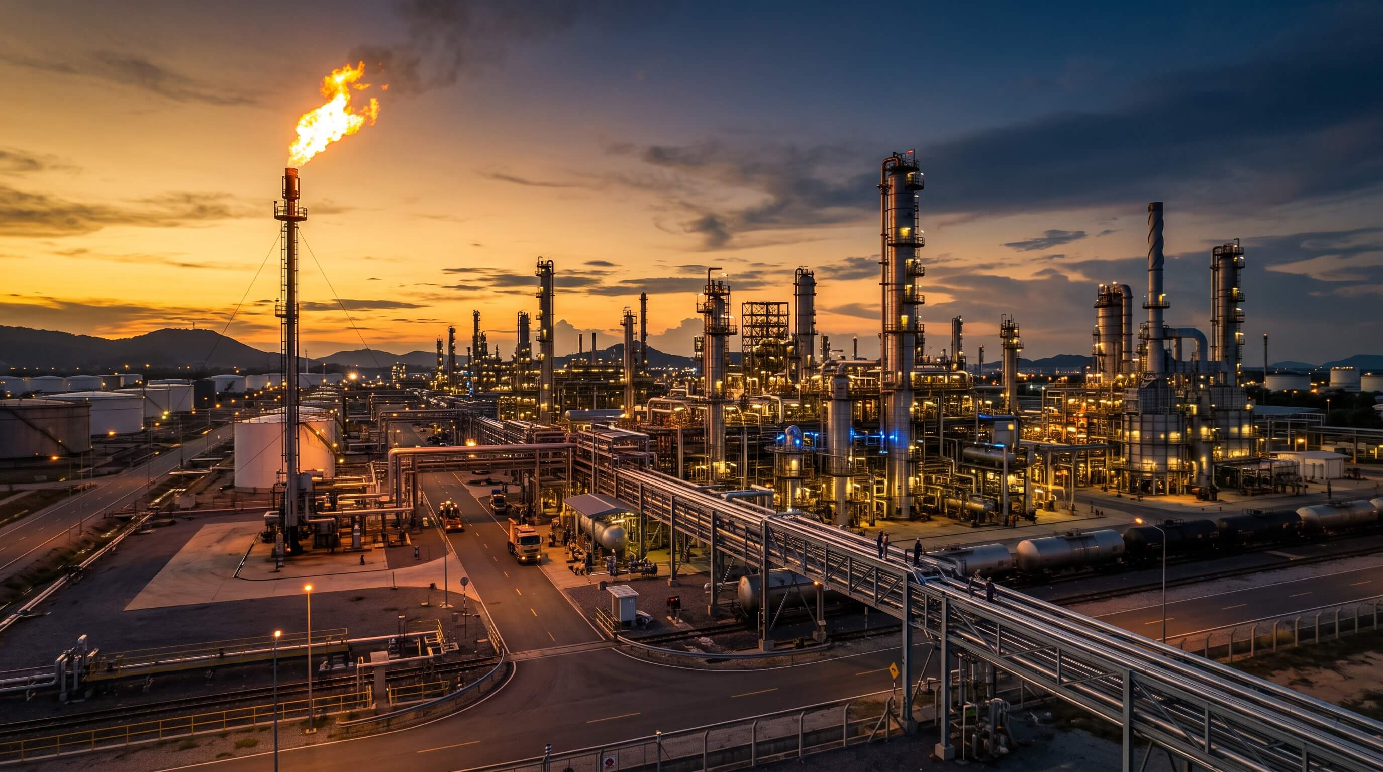 Industrial Refinery Dusk