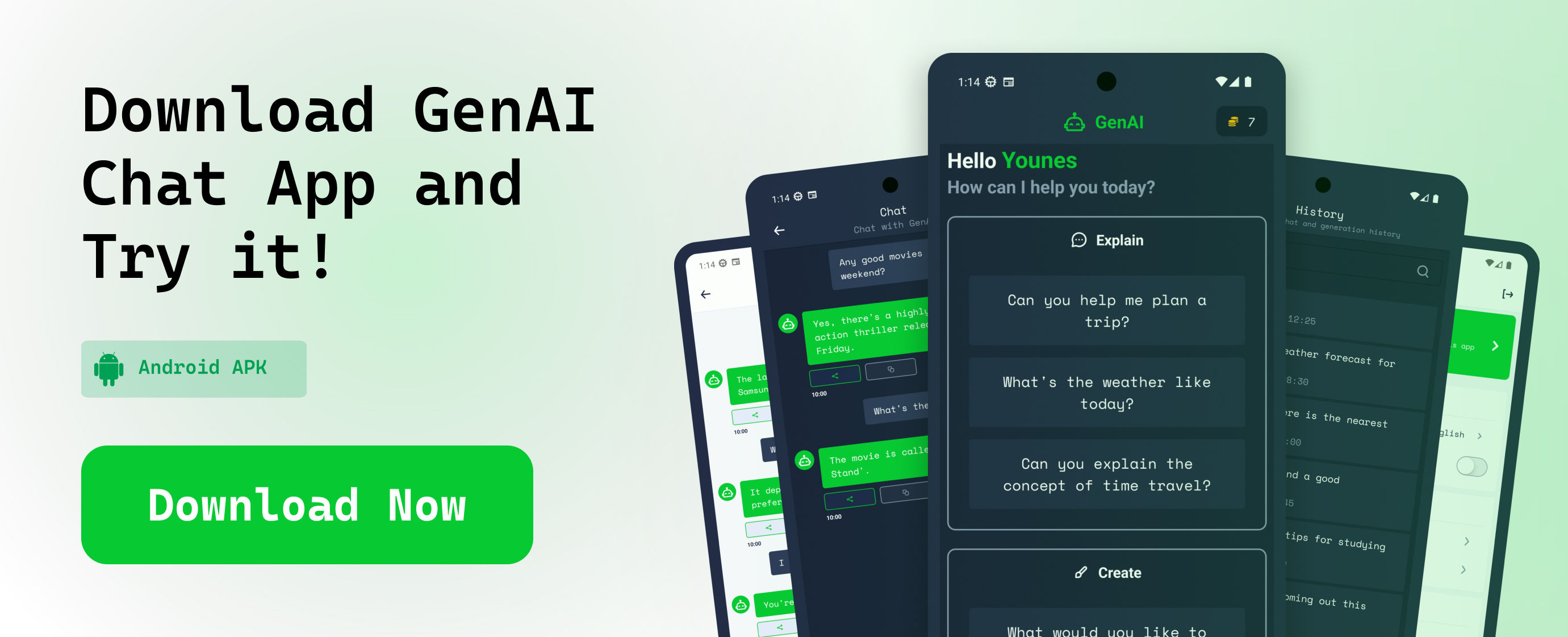 GenAI Chat - Expo React Native AI Chat Application Template - Download demo