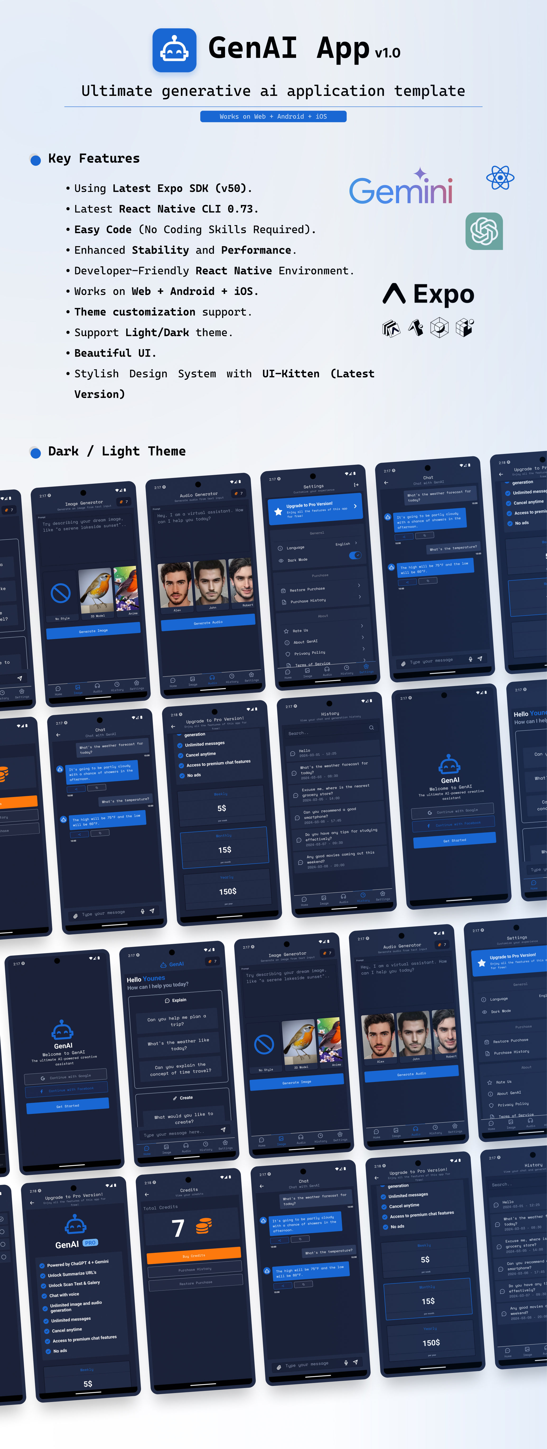 GenAI - Expo React Native AI Application Template