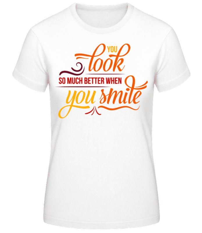 Náhled: You Look So Much Better When You Smile 1 - Dámské basic tričko - Bílá - Napřed