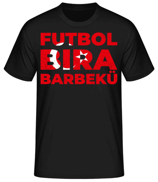 Preview: Futbol Bira Barbekü - Men's Basic T-Shirt - Black - Front