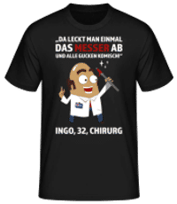 Messer Ablecken Chirurg - Männer Basic T-Shirt - Schwarz - Vorne