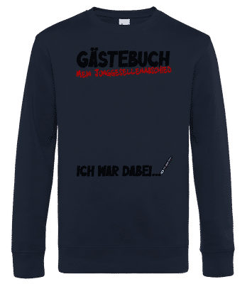 Junggesellenabschied JGA Gästebuch - Männer Standard Pullover - Marine - Vorne