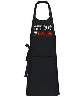 Mir Reichts Ich Geh Grillen - Profi Kochschürze - Schwarz - Vorne