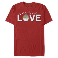 Star Wars - The Mandalorian - The Child Love With - Día de San Valentín - Hombres Camiseta - Rojo - delante