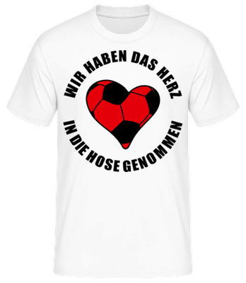 Das Herz In Die Hose Genommen - Männer Basic T-Shirt - Weiß - Vorne