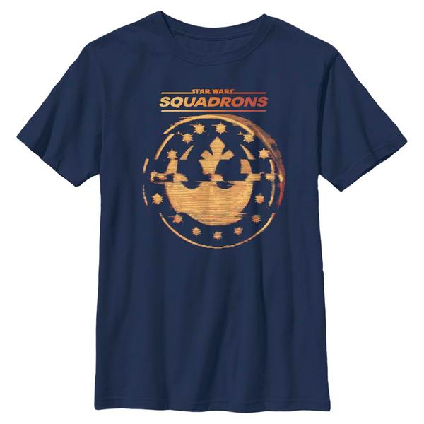 Aperçu: Star Wars - Squadrons - Rebel Glitched Logo - Enfant T-shirt - Bleu marine - Devant