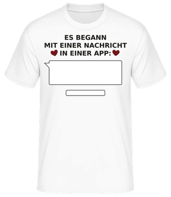 Valentinstag App - Männer Basic T-Shirt - Weiß - Vorne