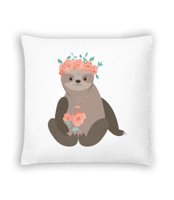 Indolence Avec Des Fleurs - Coussin - Blanc - Devant