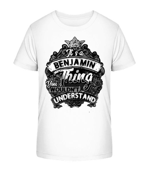 Aperçu: It's A Benjamin Thing - T-shirt bio Enfant Stanley Stella 2.0 - Blanc - Devant