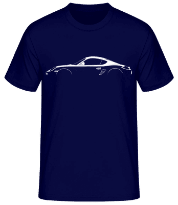 'Porsche Cayman 987' Silhouette - Pánske basic tričko - Namornícka modrá - Predné
