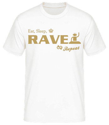 Eat Sleep Rave Repeat - Männer Basic T-Shirt - Weiß - Vorne