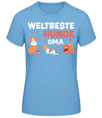 Weltbeste Hunde Oma - Frauen Basic T-Shirt - Hellblau - Vorne
