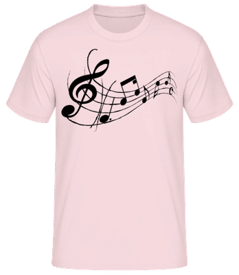 Music Notes Black 1 - Pánské basic tričko - Růžová - Napřed