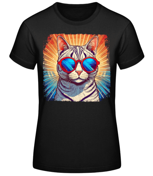 Aperçu: Chat Bengal Look Hippie - T-shirt standard Femme - Noir - Devant