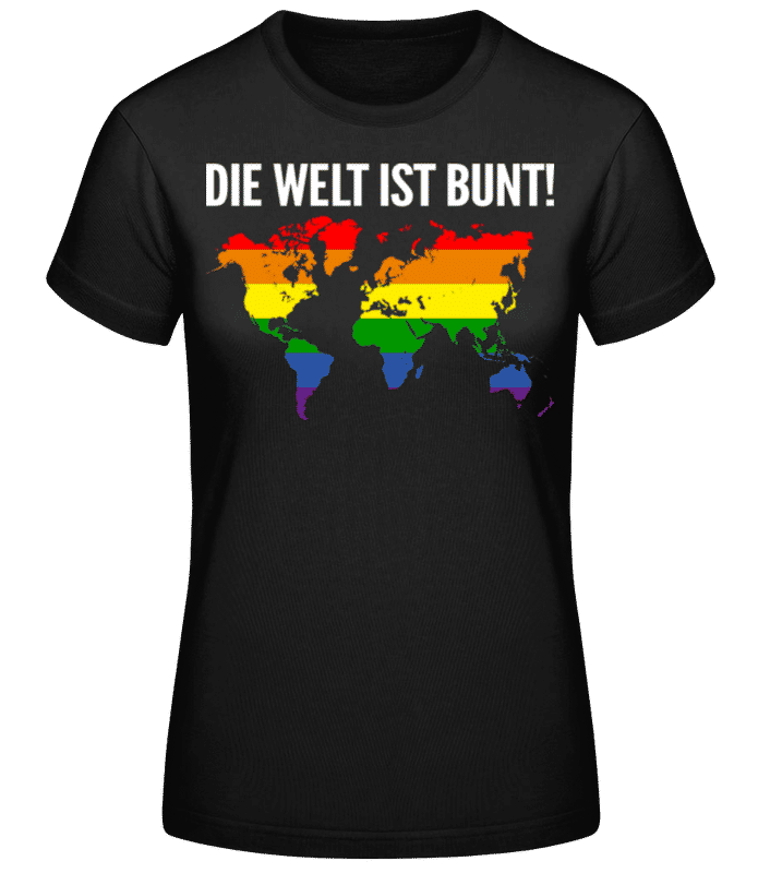 Vorschau: LGBTQ Die Welt Ist Bunt - Frauen Basic T-Shirt - Schwarz - Vorne