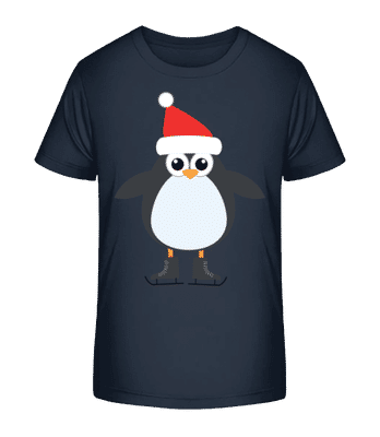 Pingouin De Patin À Glace - T-shirt bio Enfant Stanley Stella 2.0 - Bleu marine - Devant