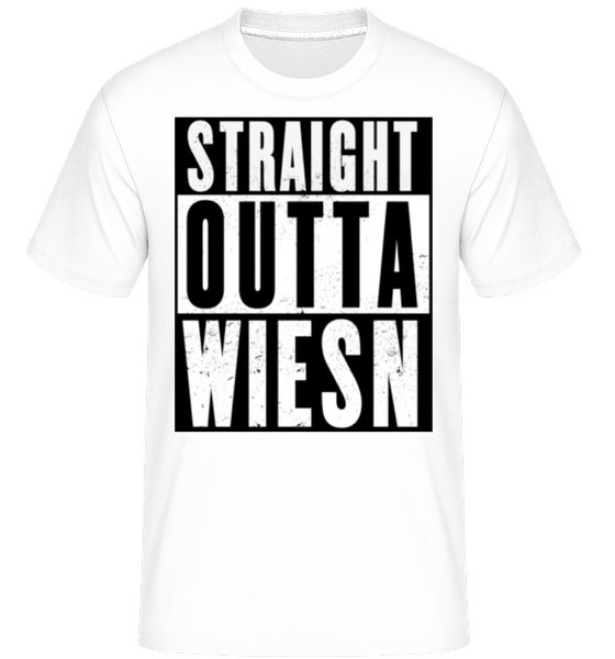 Aperçu: Straight Outta Wiesn black -  T-Shirt Shirtinator homme - Blanc - Devant