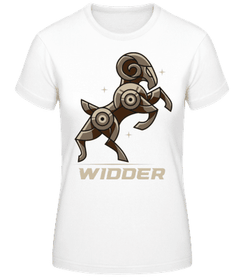 Mecha Roboter Sternzeichen Widder - Frauen Basic T-Shirt - Weiß - Vorne