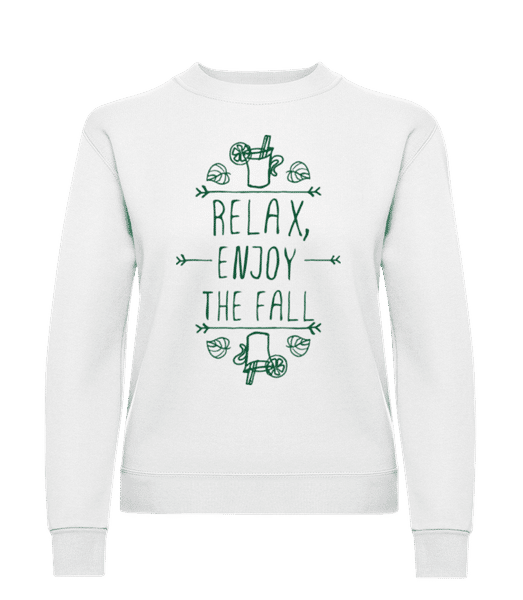 Aperçu: Relax, Enjoy The Fall - Sweatshirt Femme - Blanc - Devant