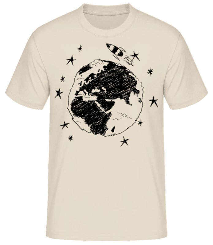 Preview: Earth Rocket - Men's Basic T-Shirt - Cream - Front