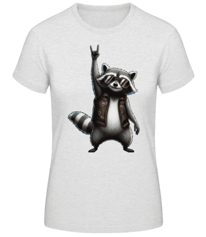 Aperçu: Rock Rétro Amusante De Raton Laveur - T-shirt standard Femme - Gris chiné - Devant