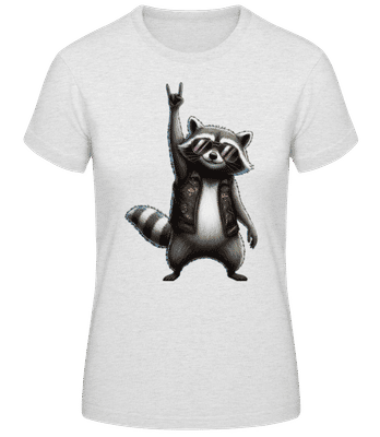 Rock Rétro Amusante De Raton Laveur - T-shirt standard Femme - Gris chiné - Devant