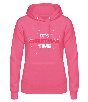 It's Christmas Time - Dámská basic mikina s kapucí - Růžová - Napřed