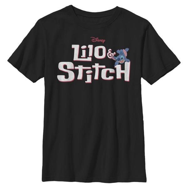 Aperçu: Disney Classics - Lilo & Stitch - Stitch with Logo - Enfant T-shirt - Noir - Devant