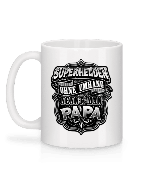 Vorschau: Superhelden Papa - Tasse - Weiß - Hinten