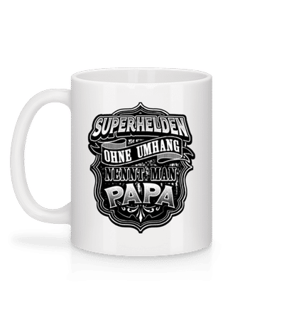 Superhelden Papa - Tasse - Weiß - Hinten
