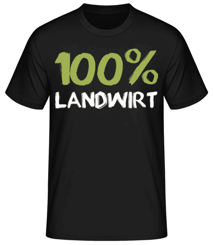 Vorschau: 100% Landwirt - Männer Basic T-Shirt - Schwarz - Vorne
