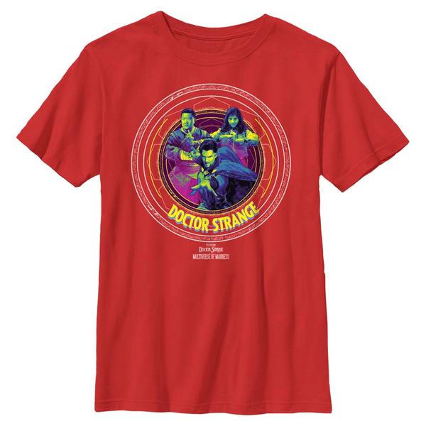 Aperçu: Marvel - Doctor Strange - Photo de groupe Runes Badge - Enfant T-shirt - Rouge - Devant