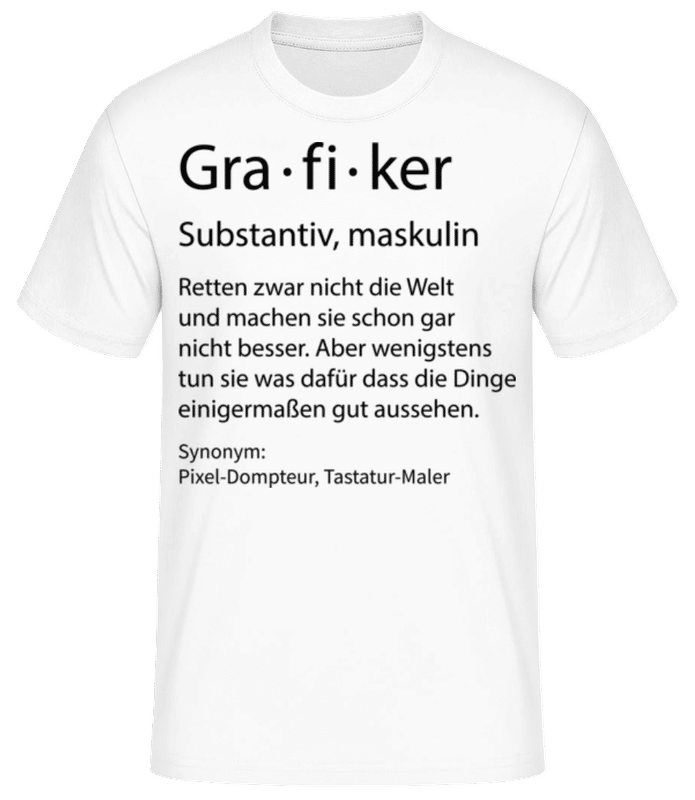Vorschau: Grafiker Quatsch Duden Schmal - Männer Basic T-Shirt - Weiß - Vorne