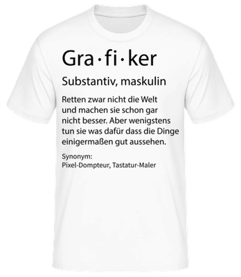 Grafiker Quatsch Duden Schmal - Männer Basic T-Shirt - Weiß - Vorne