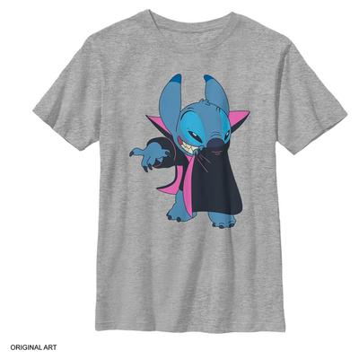 Disney - Lilo & Stitch - Stitch Vampire - Halloween - Detské Tričko - Melírovo šedá - Predné