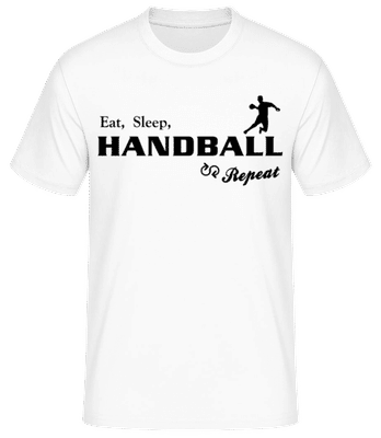 Eat Sleep Handball & Repeat Black - T-shirt standard Homme - Blanc - Devant