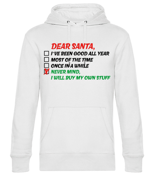 Dear Santa - Sweat à capuche premium Unisexe - Blanc - Devant