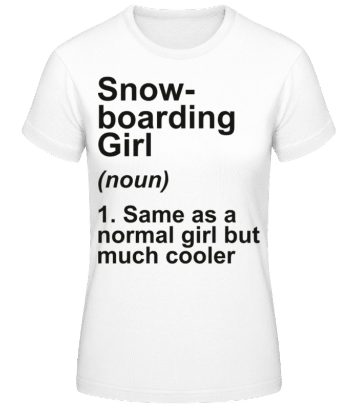 Vista previa: Snowboarding Girl Definition Black - Camiseta básica de mujer - Blanco - delante