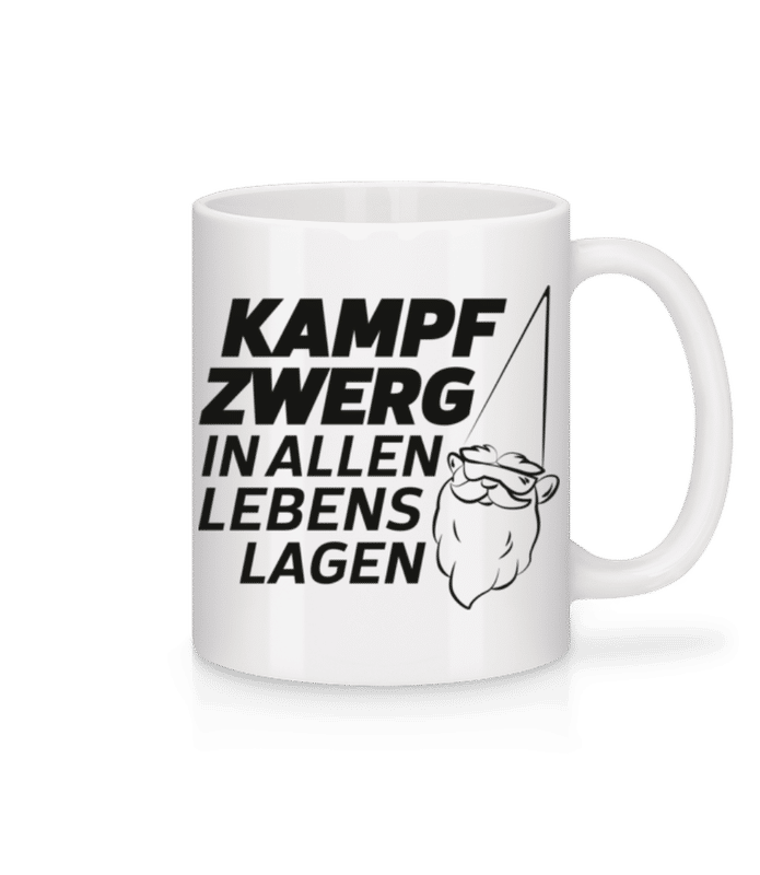 Vorschau: Kampfzwerg In Allen Lebenslagen B - Tasse - Weiß - Vorne