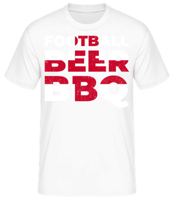 Football Beer BBQ - Camiseta básica para hombre - Blanco - delante